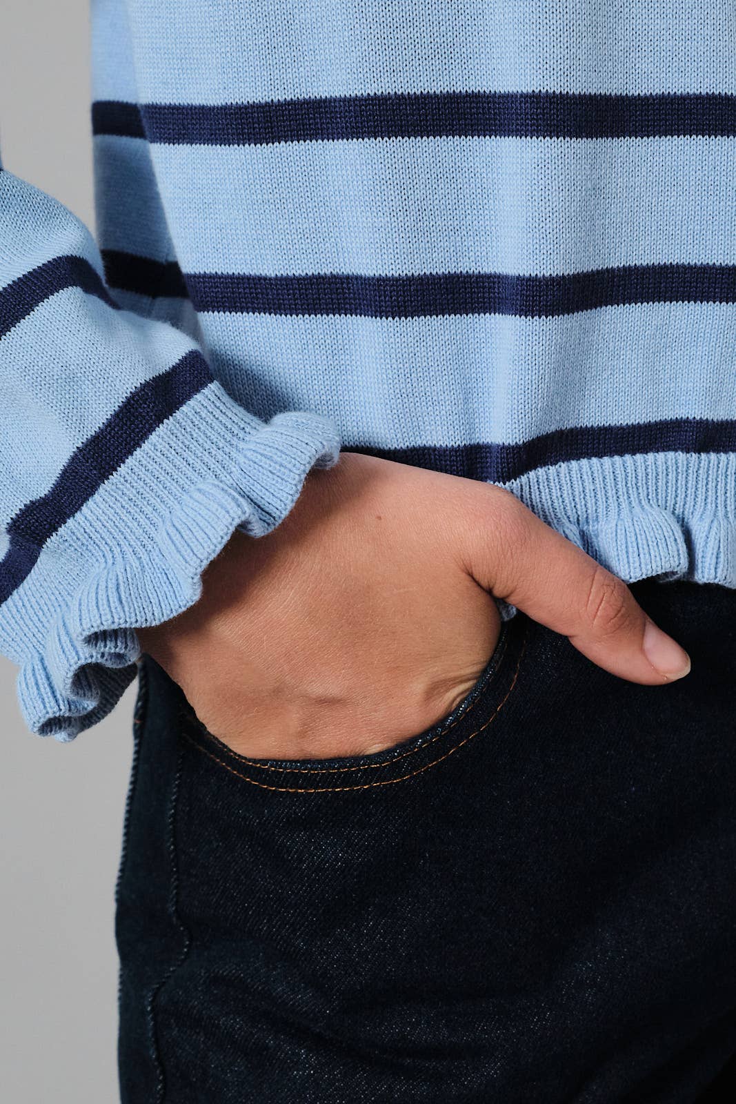 Two Tone Navy Stripe Cardigan