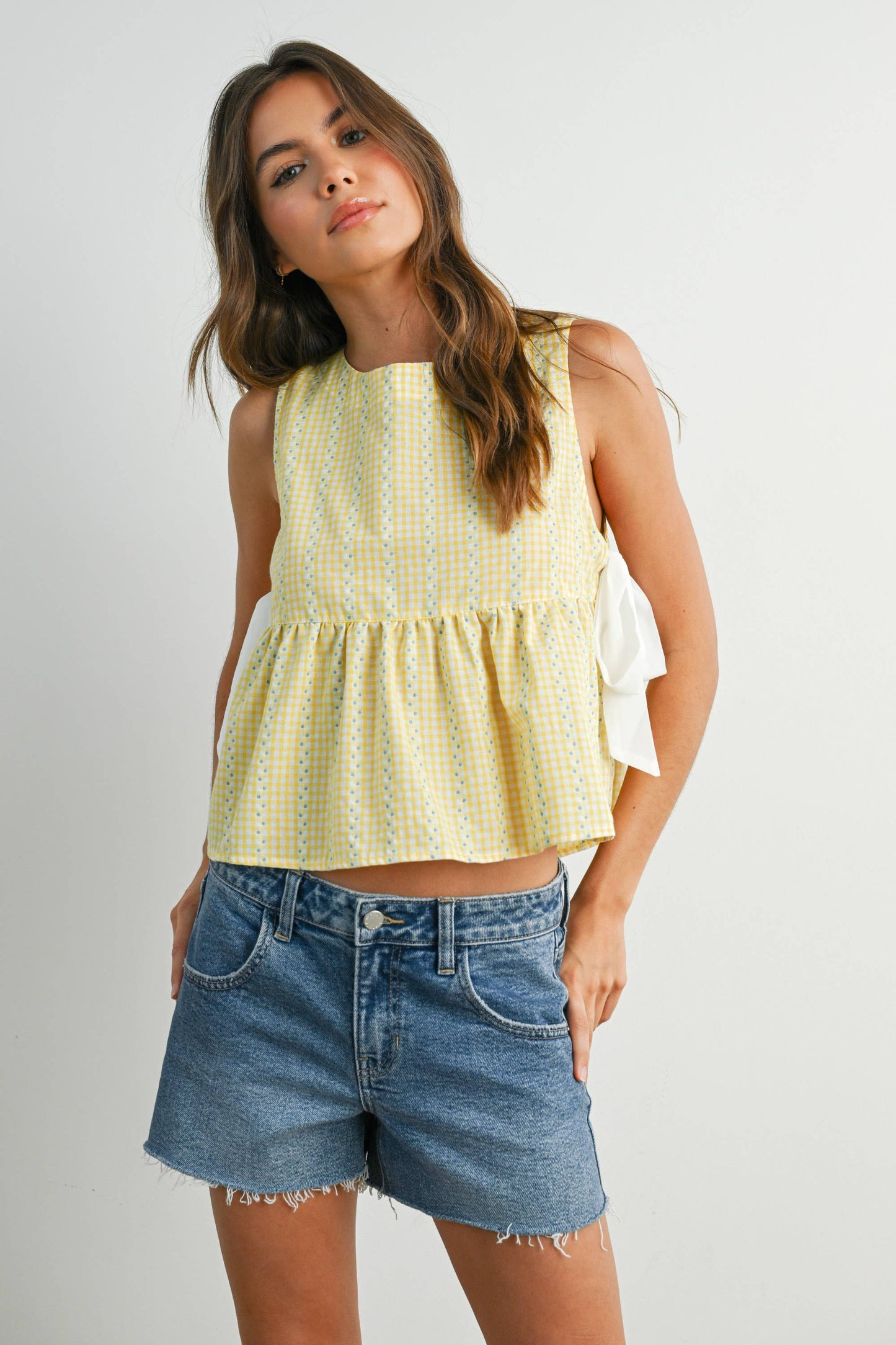 Yellow Lily Peplum Top