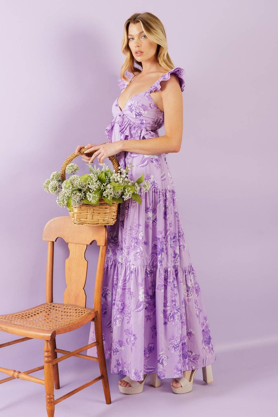 Lavender Bloom Maxi Dress