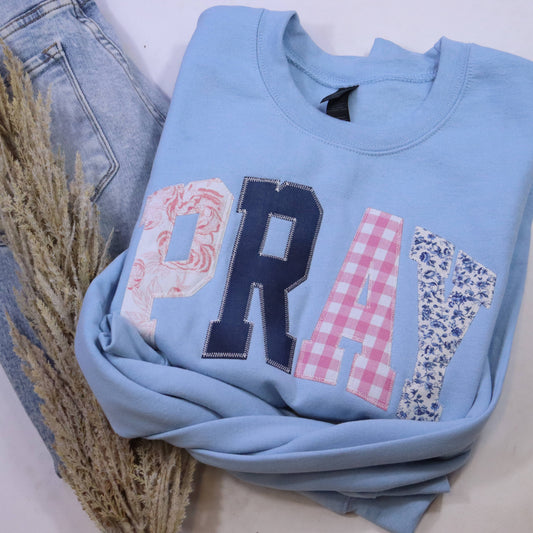Light Blue Pray Patch Sweatshirt