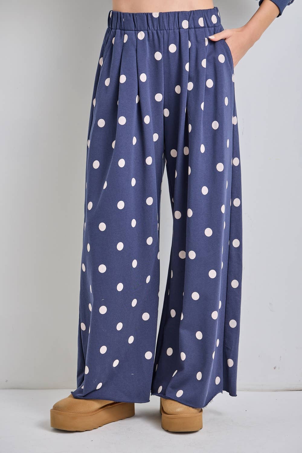 Polka Dot Wide-Leg Pants