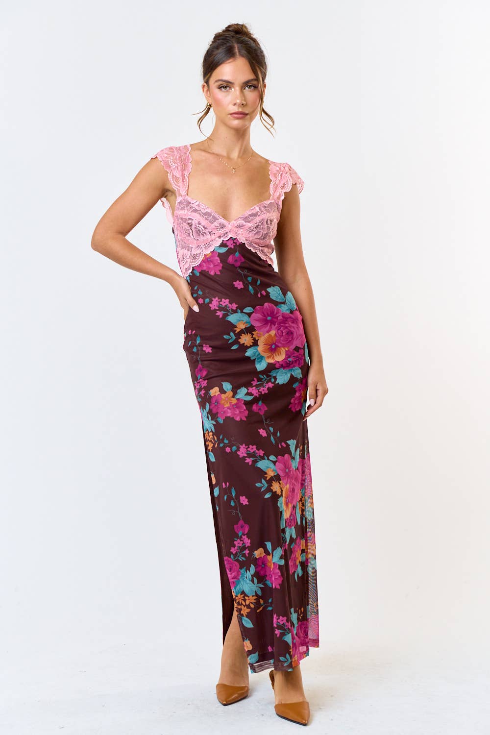 Millie Mesh Floral Maxi Dress