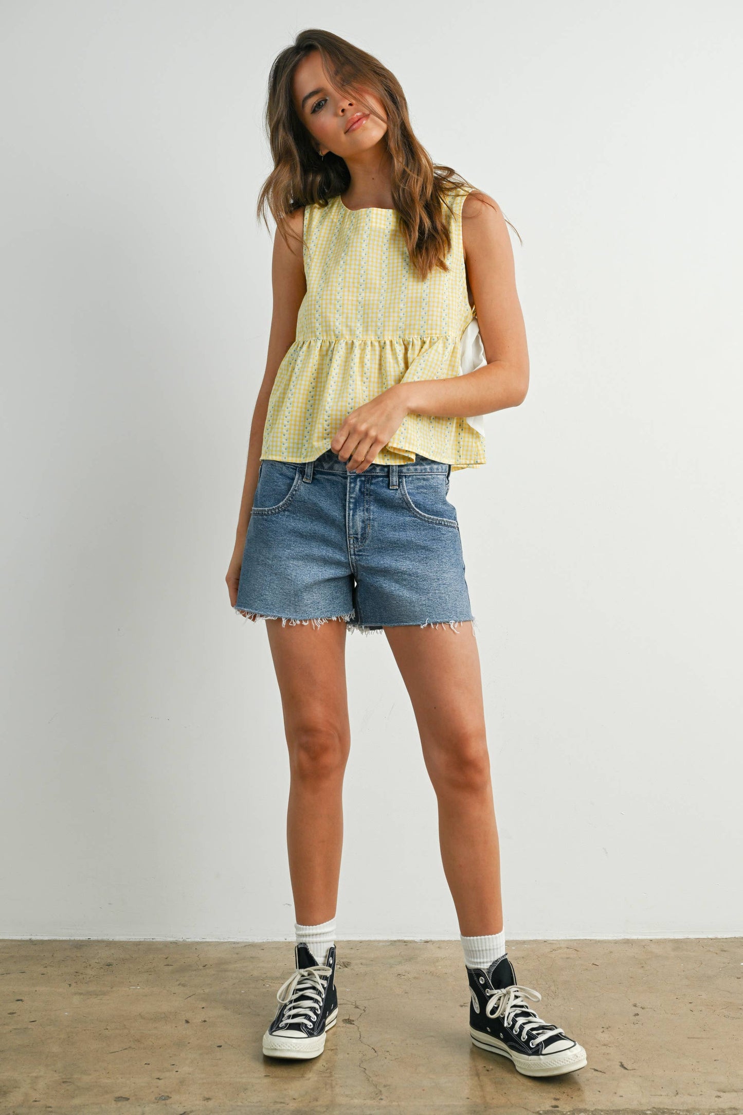 Yellow Lily Peplum Top