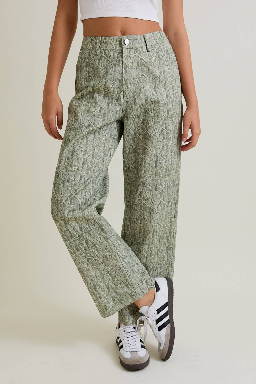 Sage Camo Wide Leg Pants