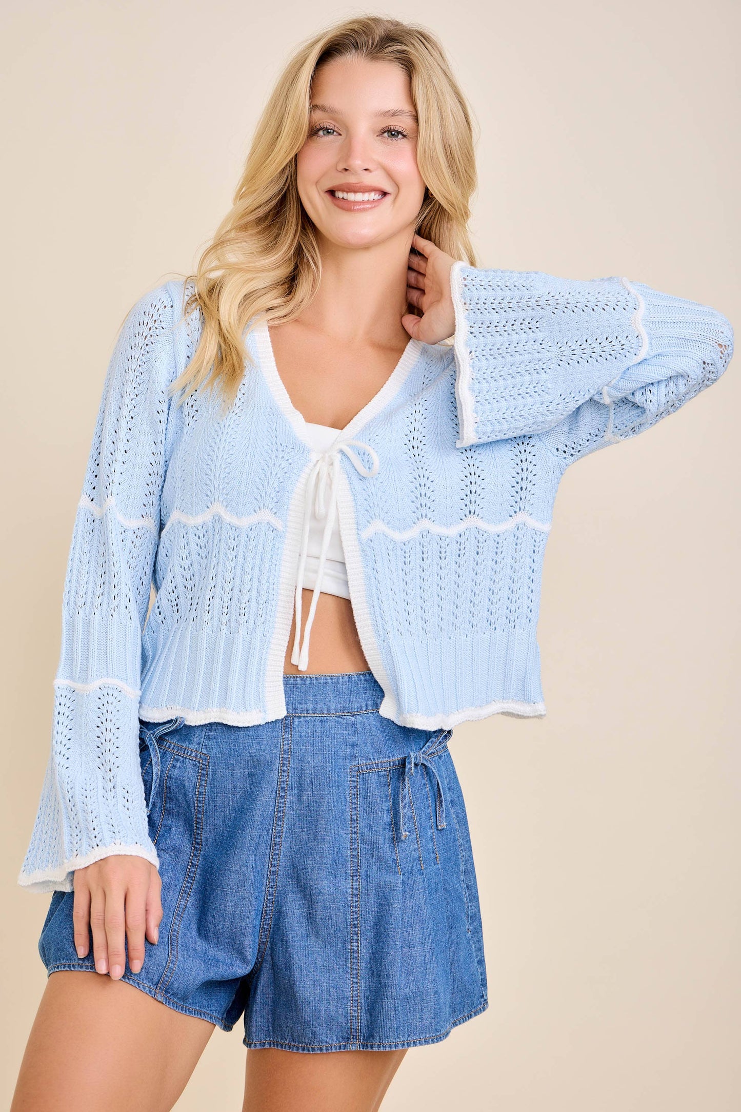 Sky Blue Knit Cardigan