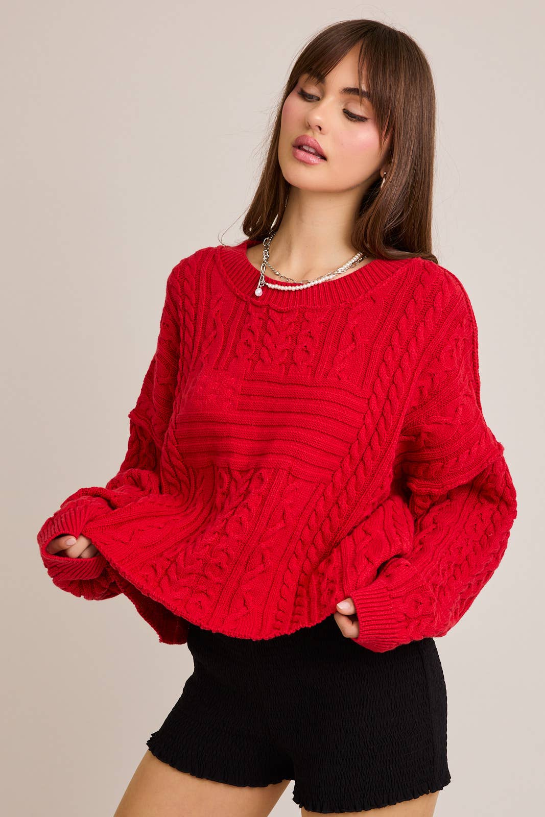 Cozy Red Flag Sweater