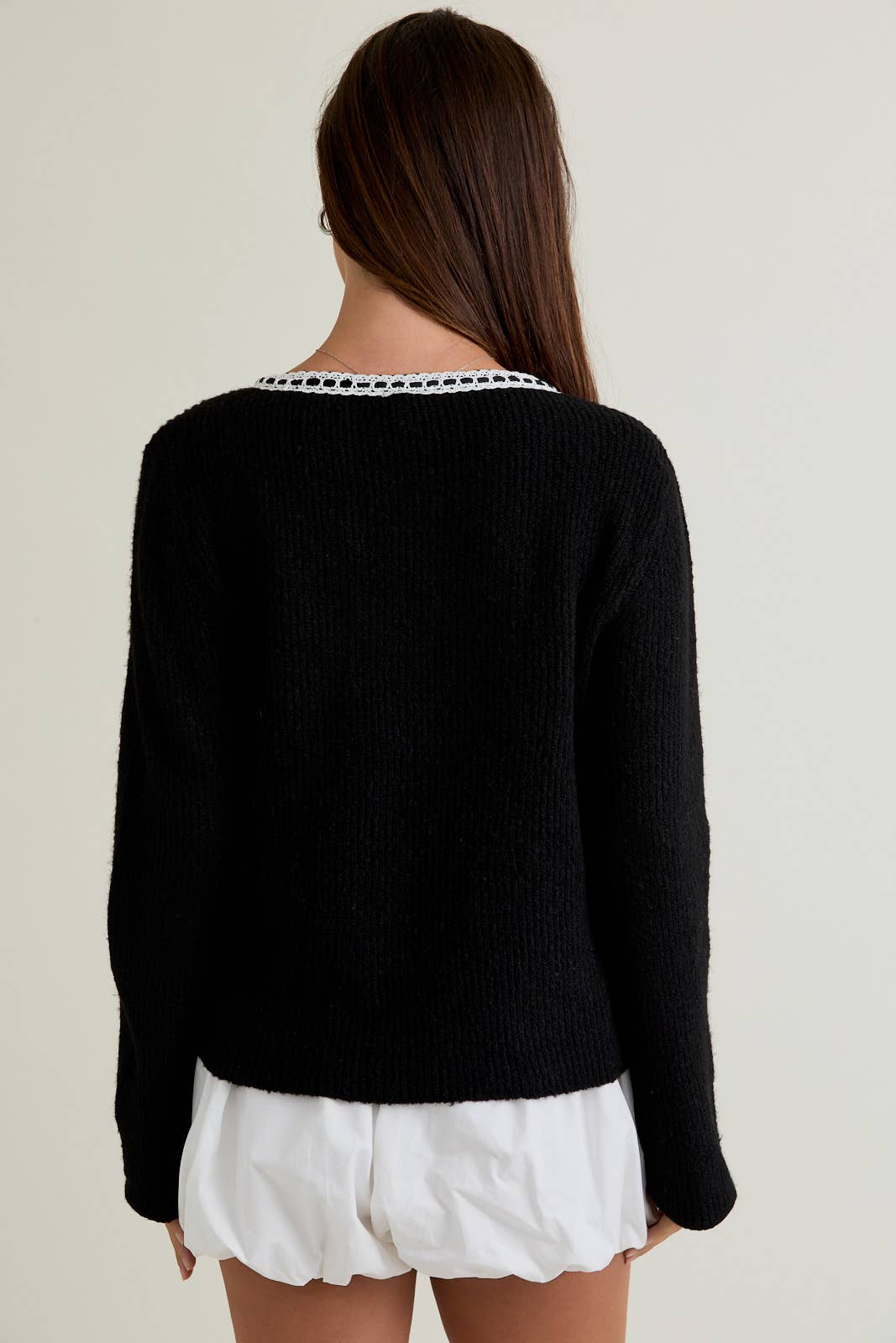 Black & White Babydoll Cardigan