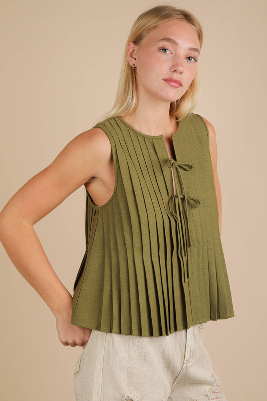 Olive Ribbon Tank