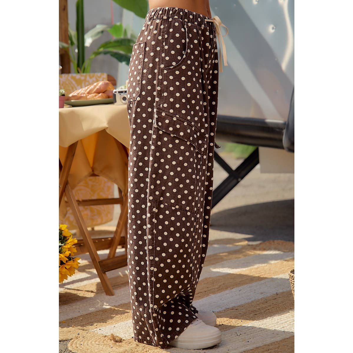 Brown Polka Dot Cargo Pants