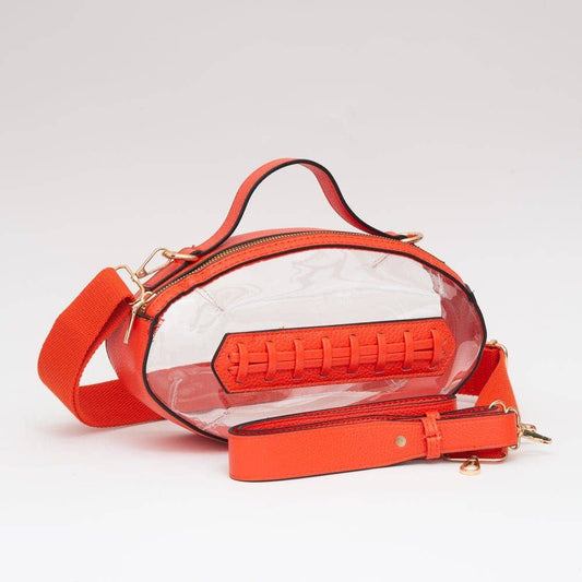 Clear Football Crossbody Bag - Orange