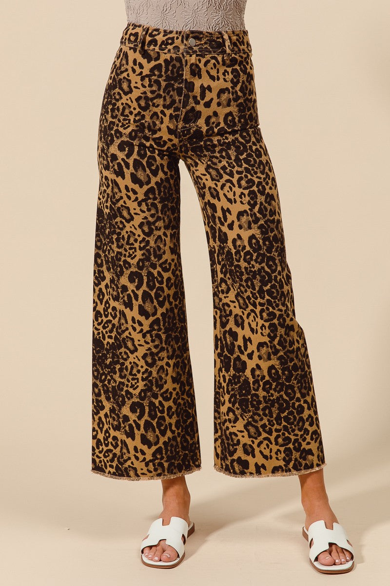 Leopard Wide Leg Pants