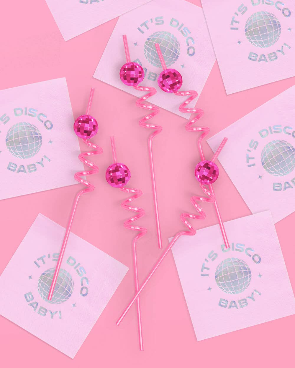 Pink Disco Straws