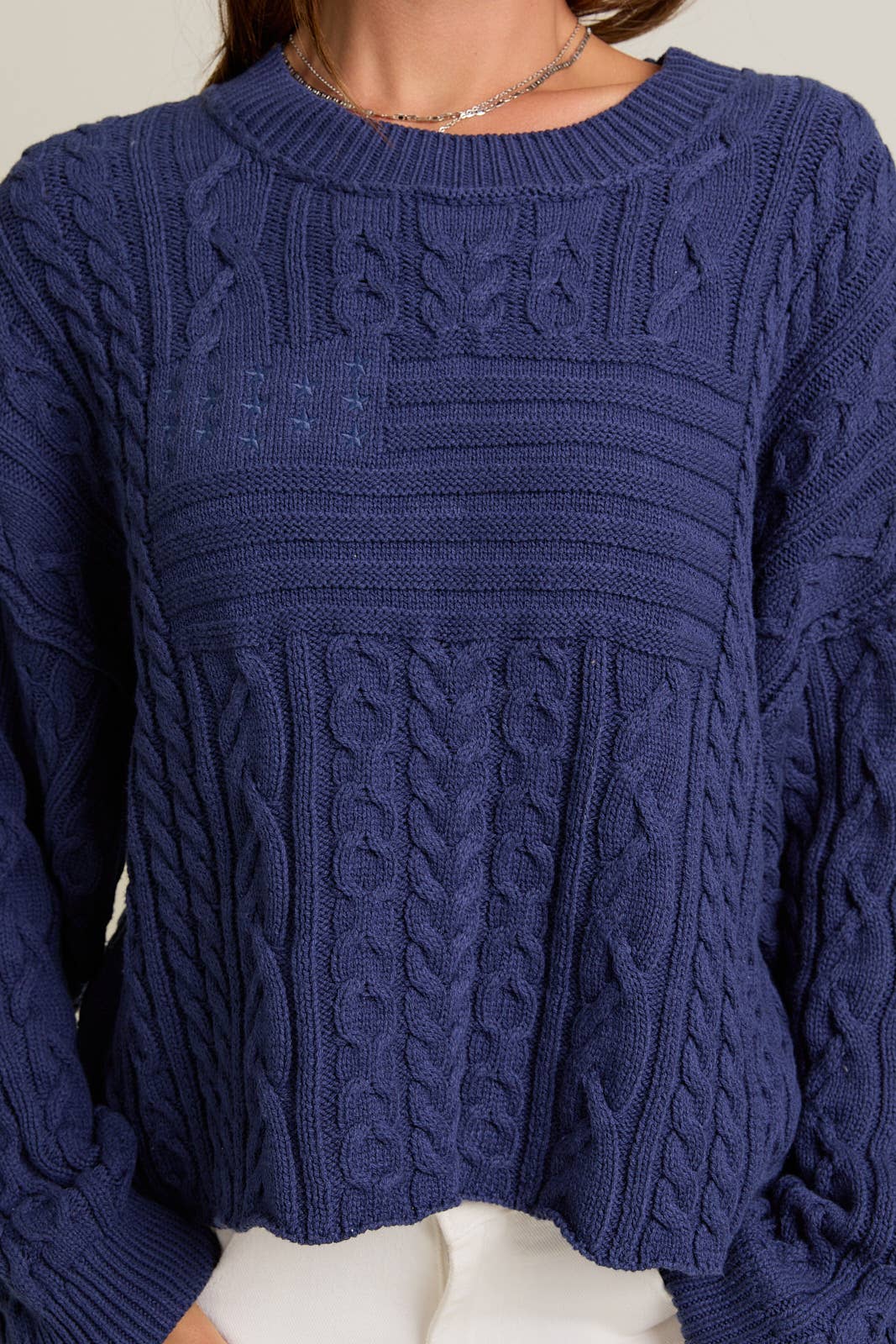 Cozy Red Flag Sweater