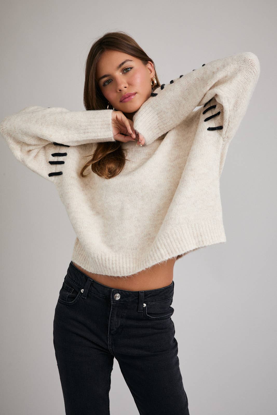 Open Stitch Sweater Top