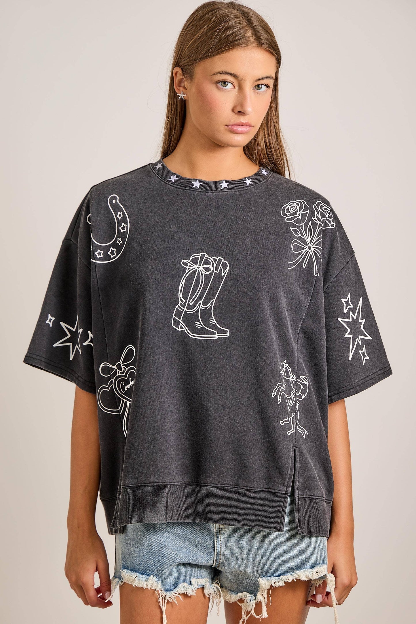 Western Edge Oversized Top