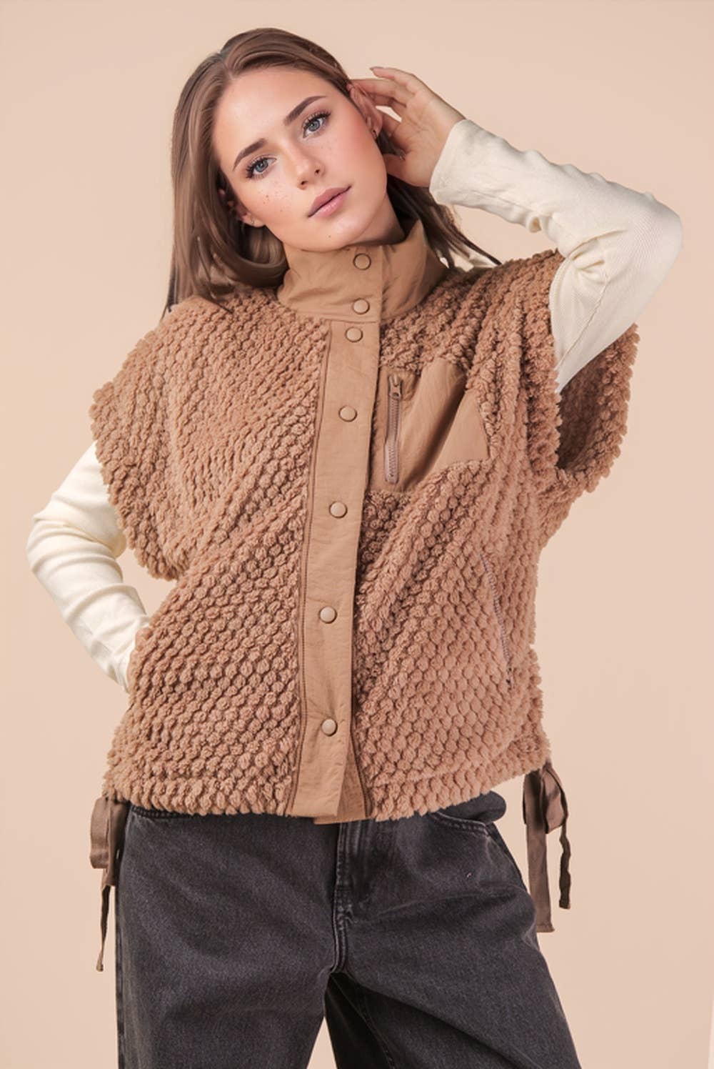 Mocha Textured Vest