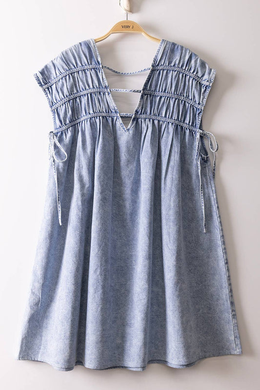 Denim Washed Mini Dress