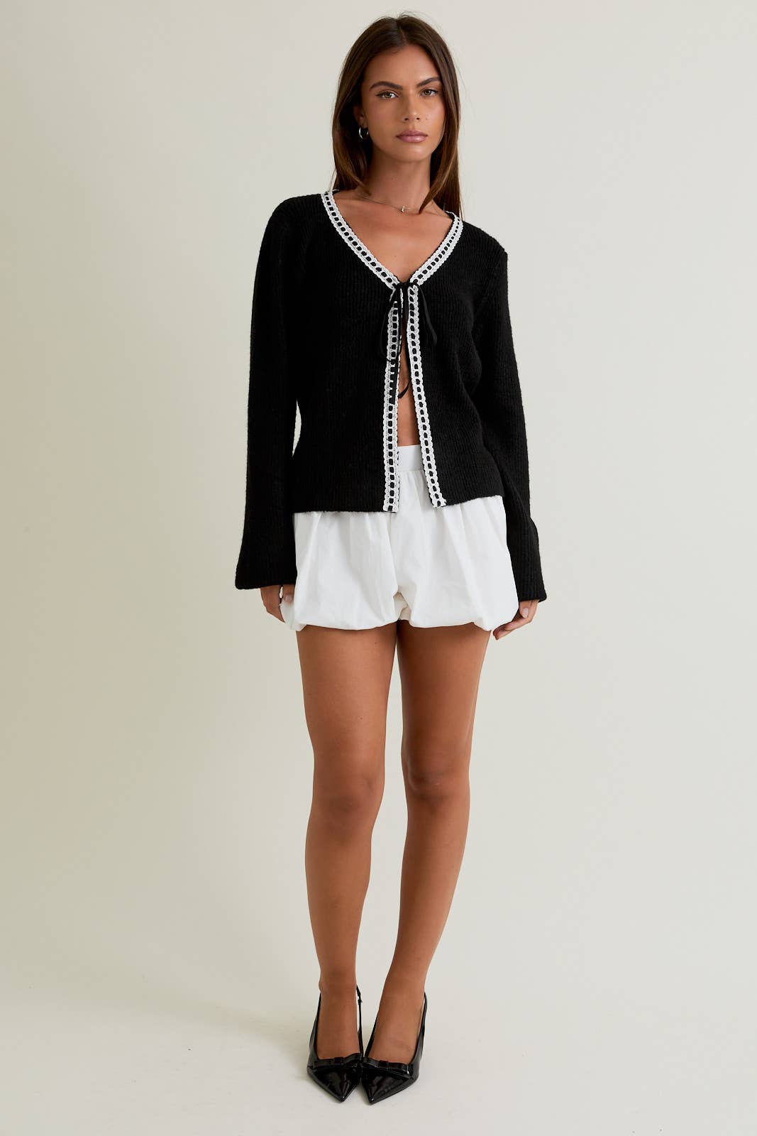 Black & White Babydoll Cardigan