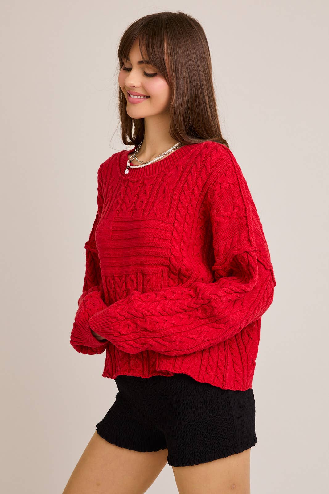 Cozy Red Flag Sweater