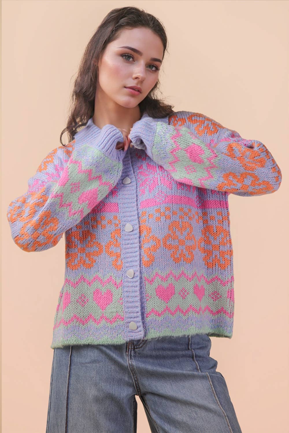 Cozy Knitted Heart Sweater