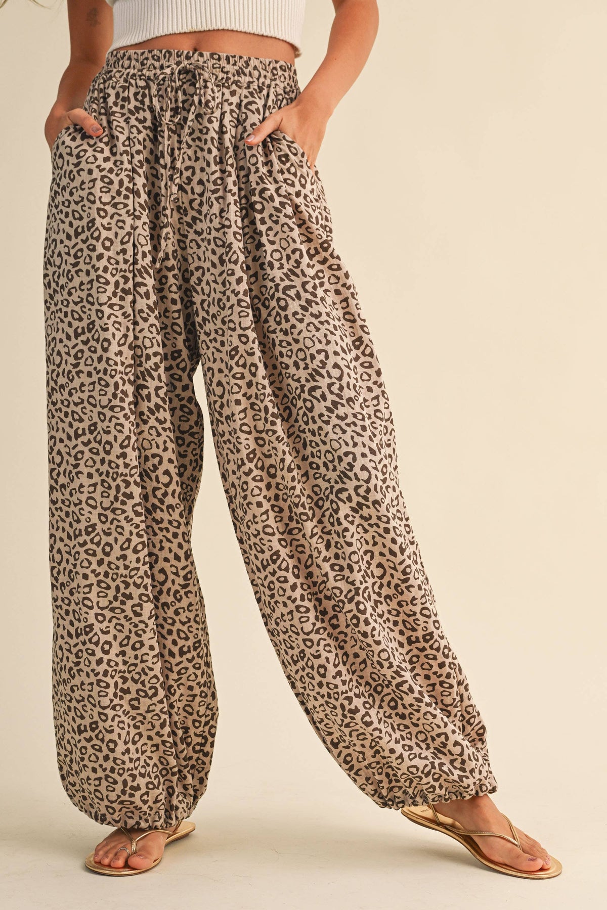 Leopard Gauze Balloon Pants
