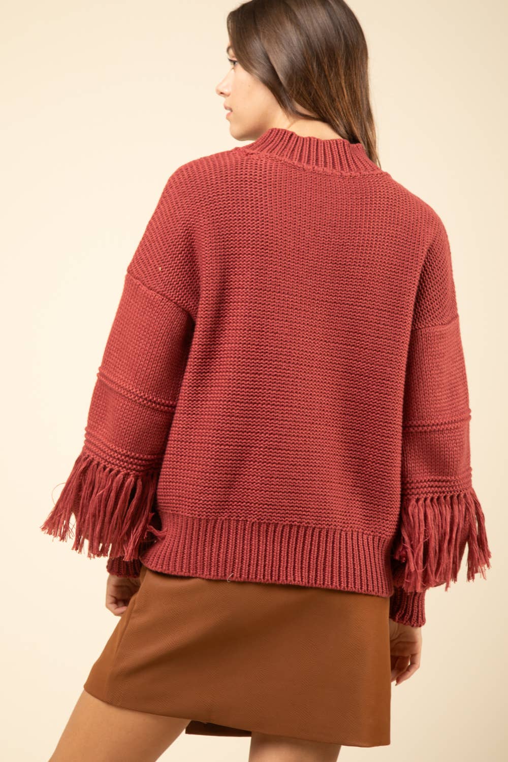 Fringe Sleeve Cozy Sweater
