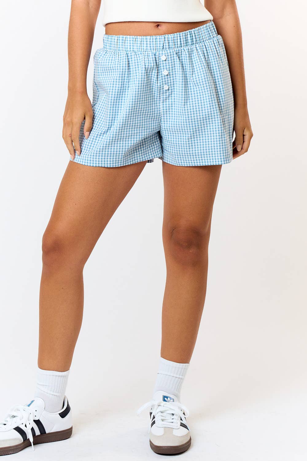 Blue Gingham Boxer Shorts