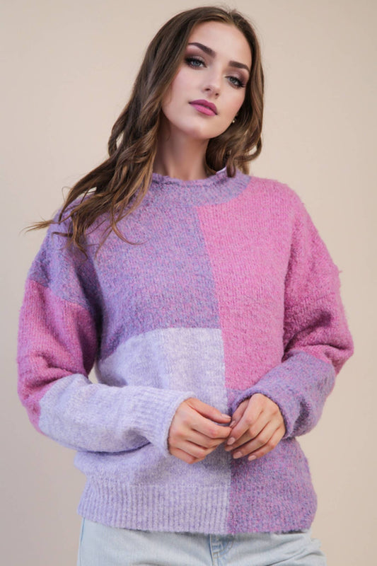 Polly Purple Cozy Knit Sweater