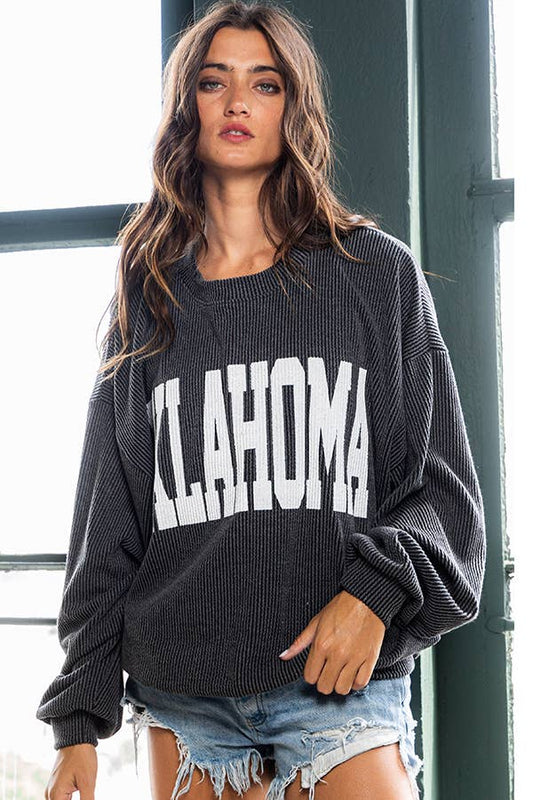 OKLAHOMA Oversized Sweatshirt - Black