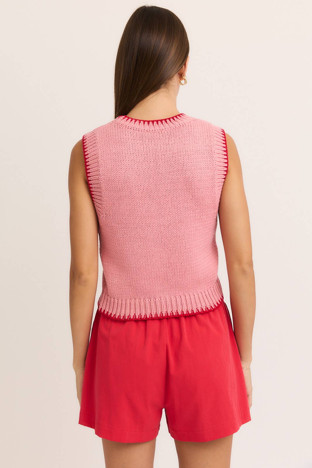 Cherry Stitching Sweater Top