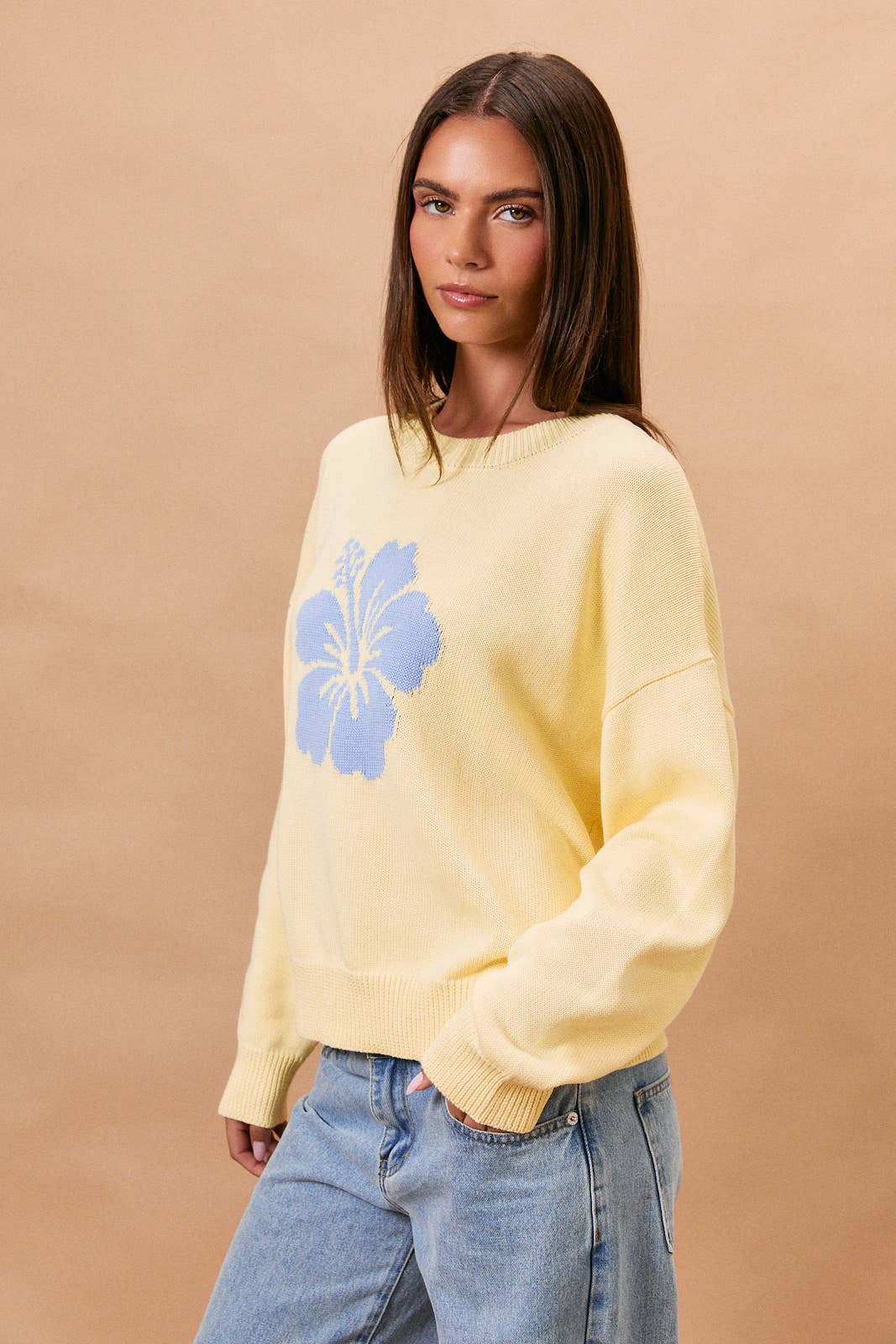 Tropical Hibiscus Crew Neck
