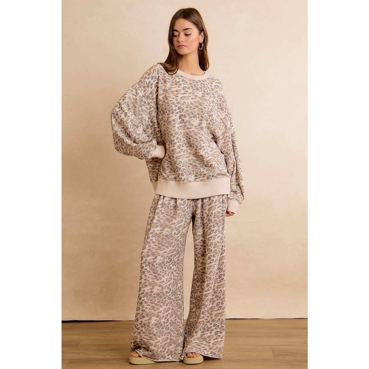 Leopard Print Wide Leg Pants