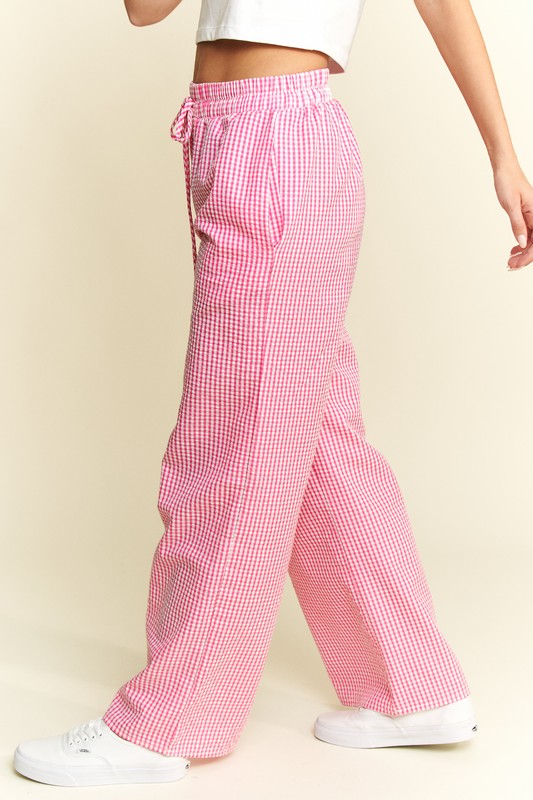 Pink Gingham Boxer Pants