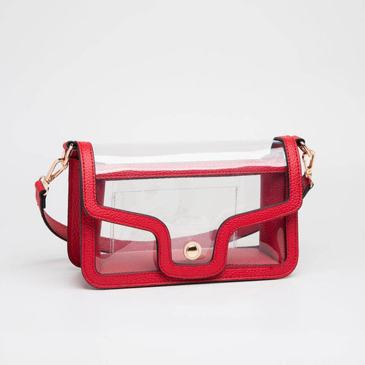 Nina Clear Gameday Shoulder Bag - Red