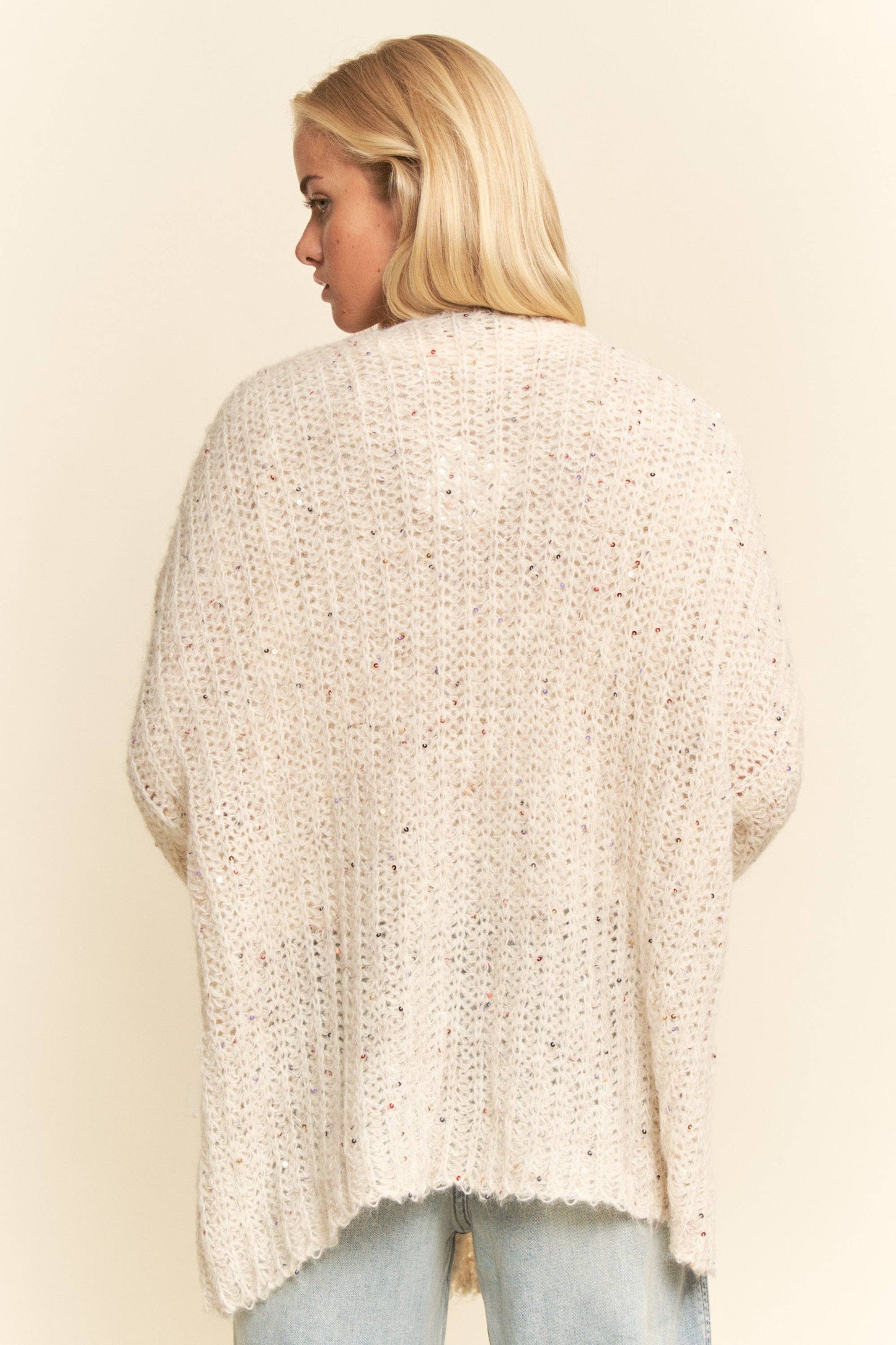 Sequin Speckled Knit Cardigan