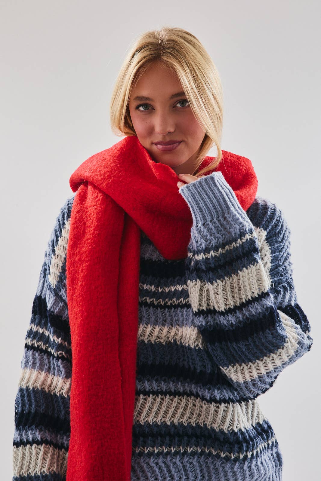 Cozy Blue Striped Sweater