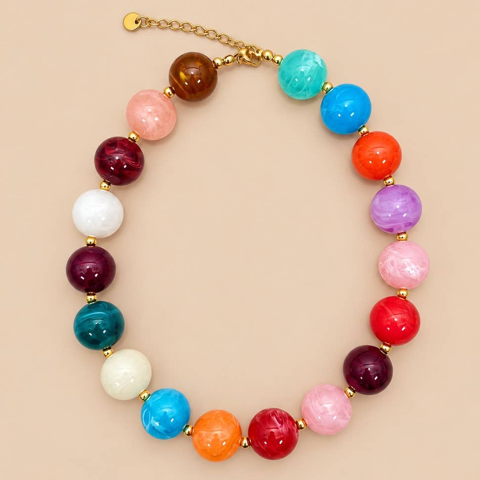 Chunky Marbled Resin Necklace