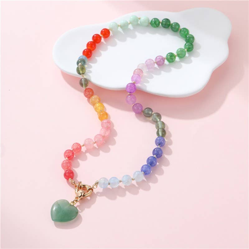 Natural Stone Heart Necklace