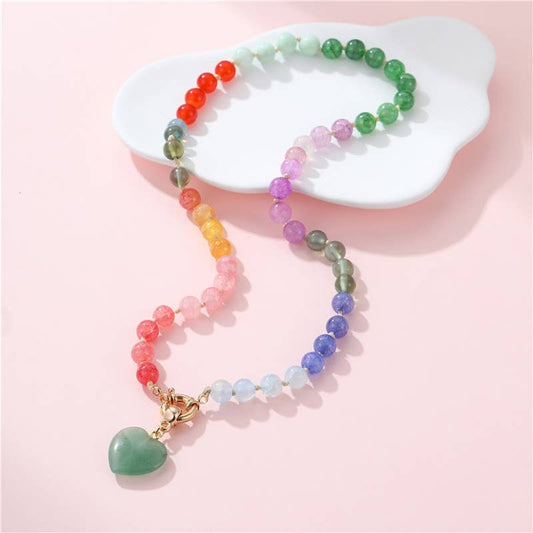 Natural Stone Heart Necklace