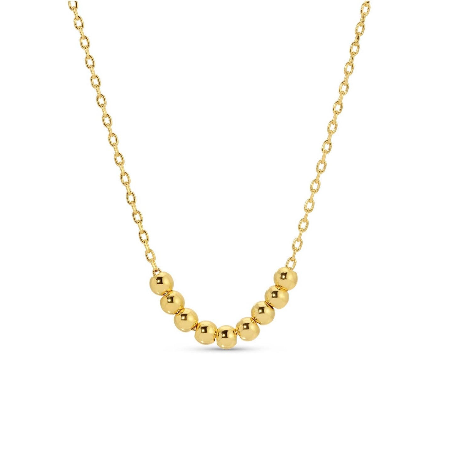 Simple Bead Necklace: Gold