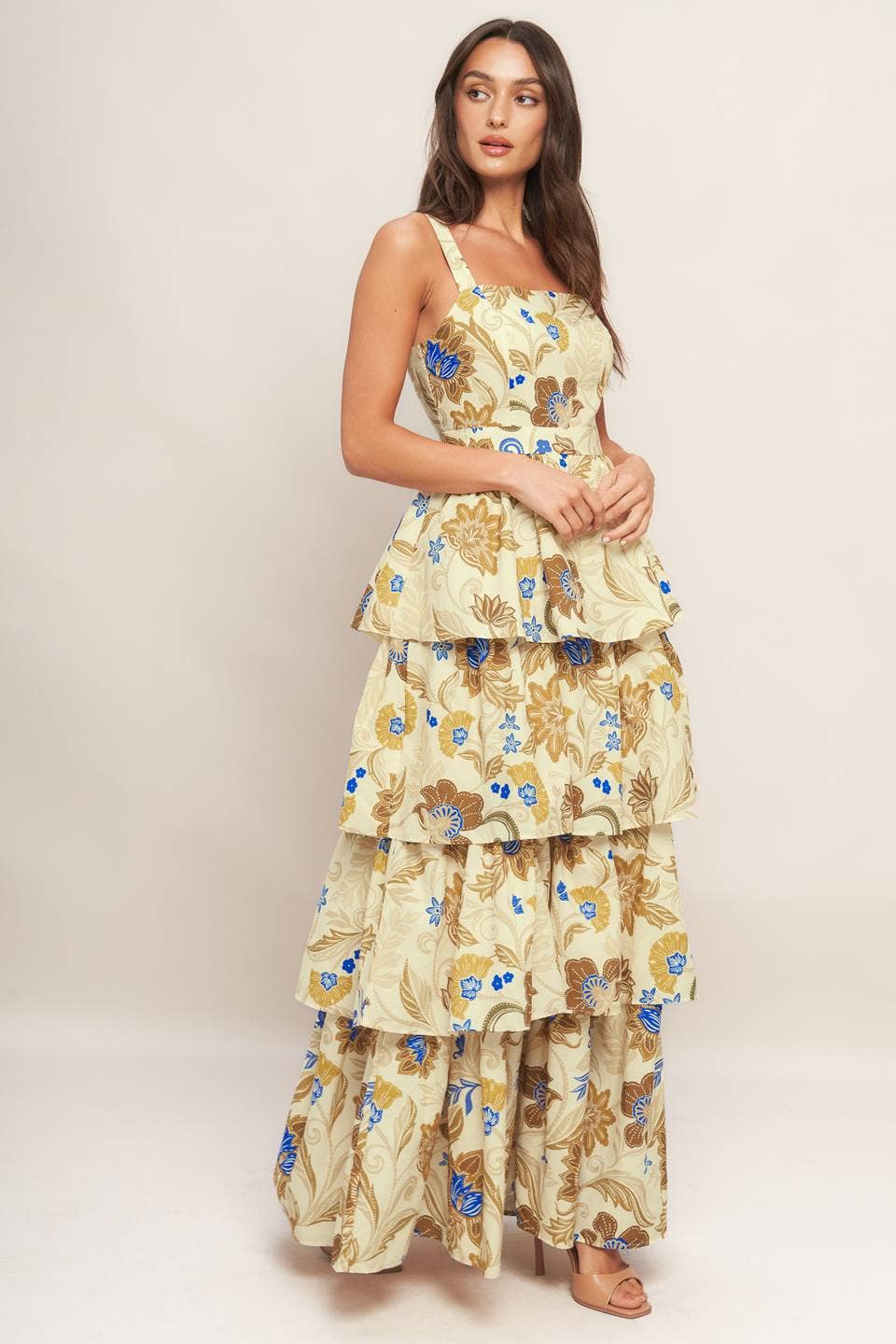 Tiered Tapestry Maxi Dress