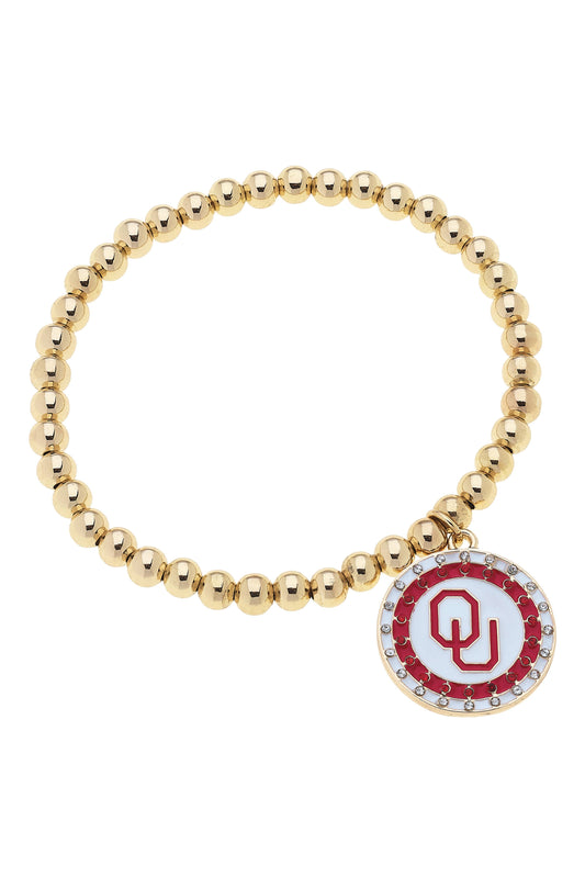 Oklahoma Sooners Bead Stretch Bracelet