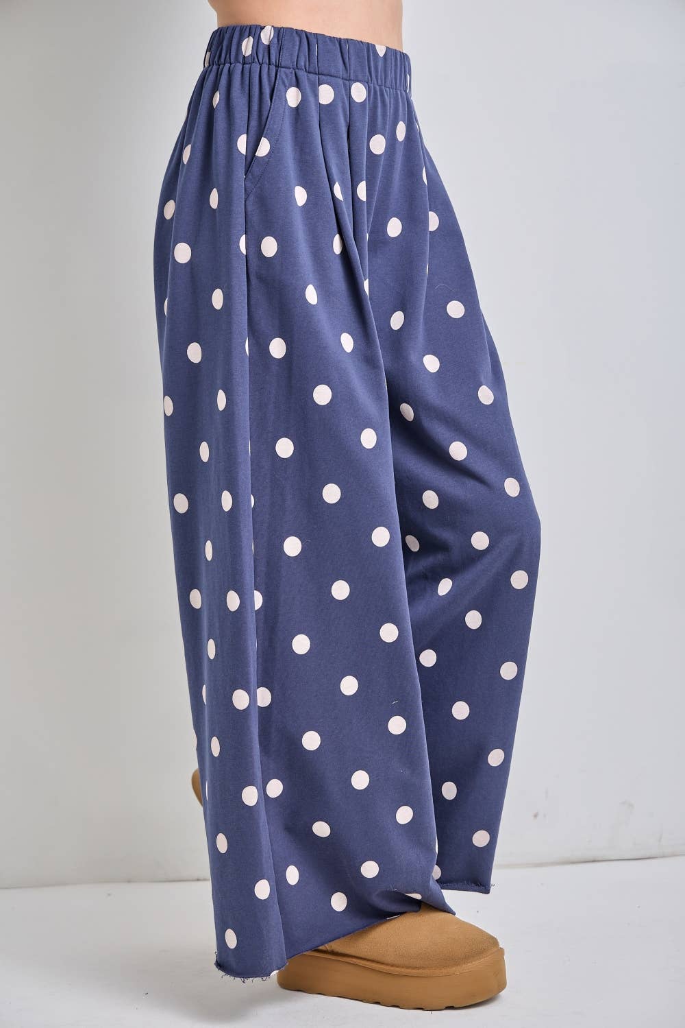 Polka Dot Wide-Leg Pants
