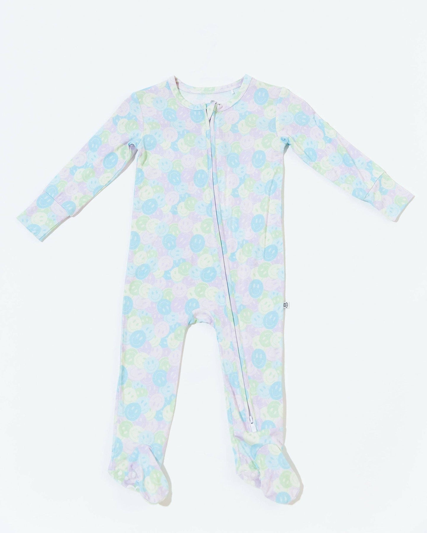 Pastels & Smiley Bamboo Baby Pajamas