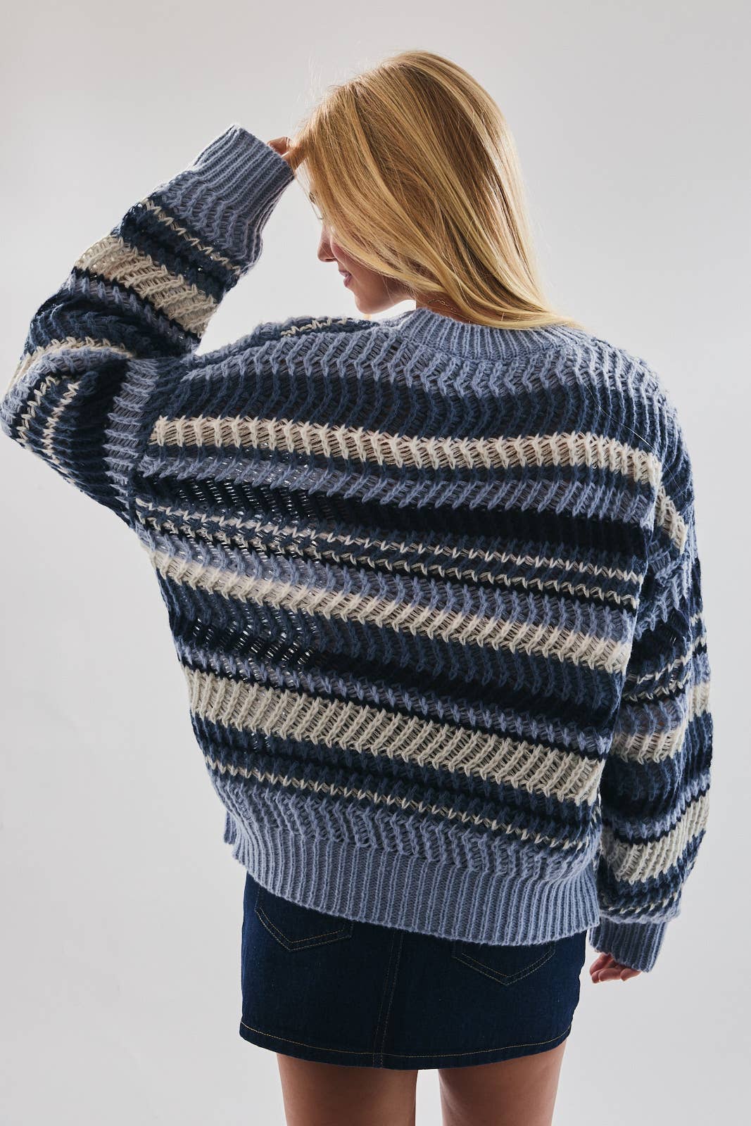 Cozy Blue Striped Sweater