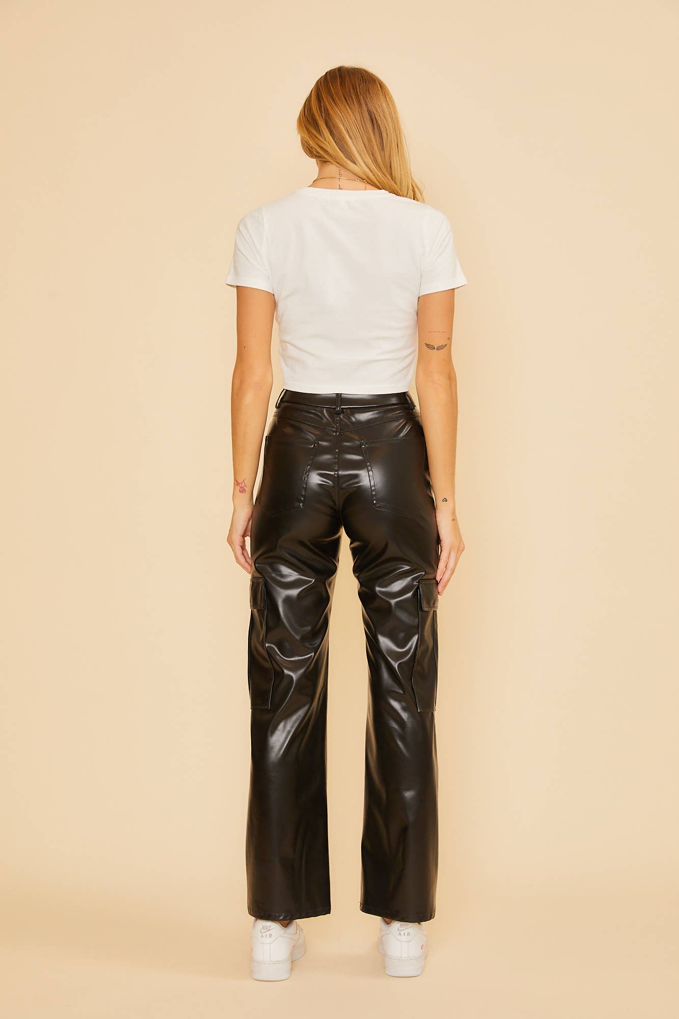 Pleather Cargo Pants