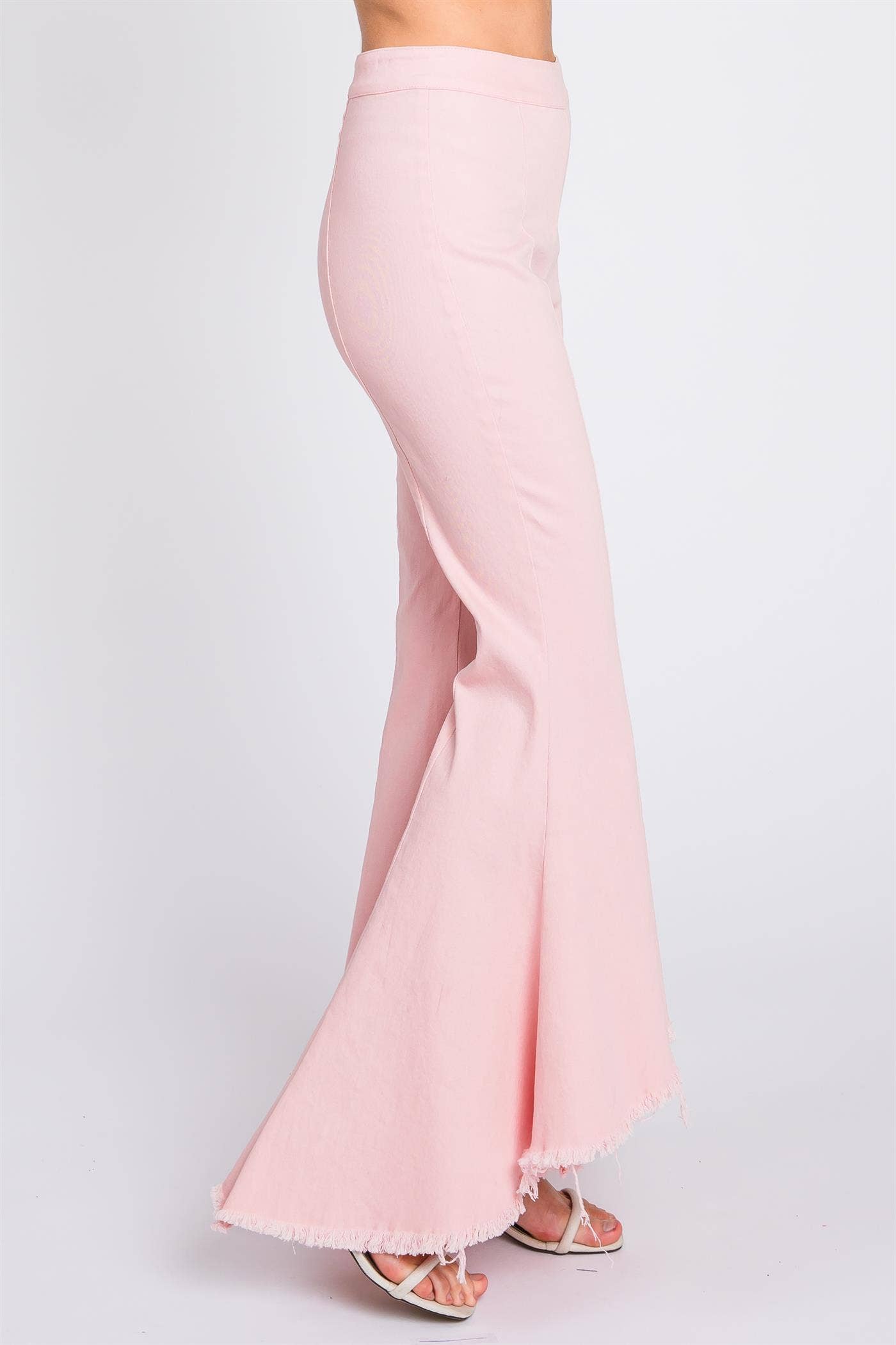 Frayed Hem Pink Jeans