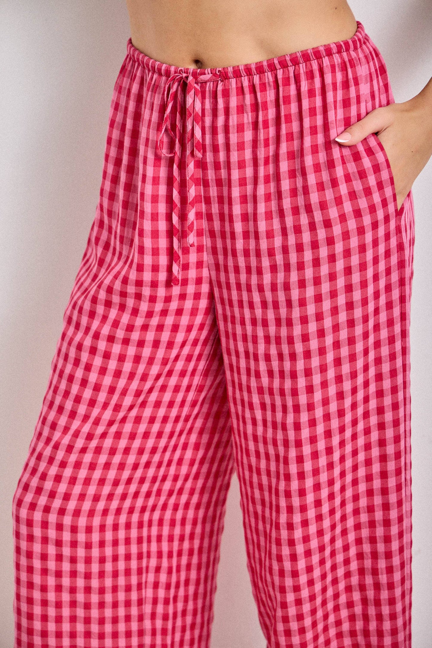 Picnic Print Fuchsia Pants