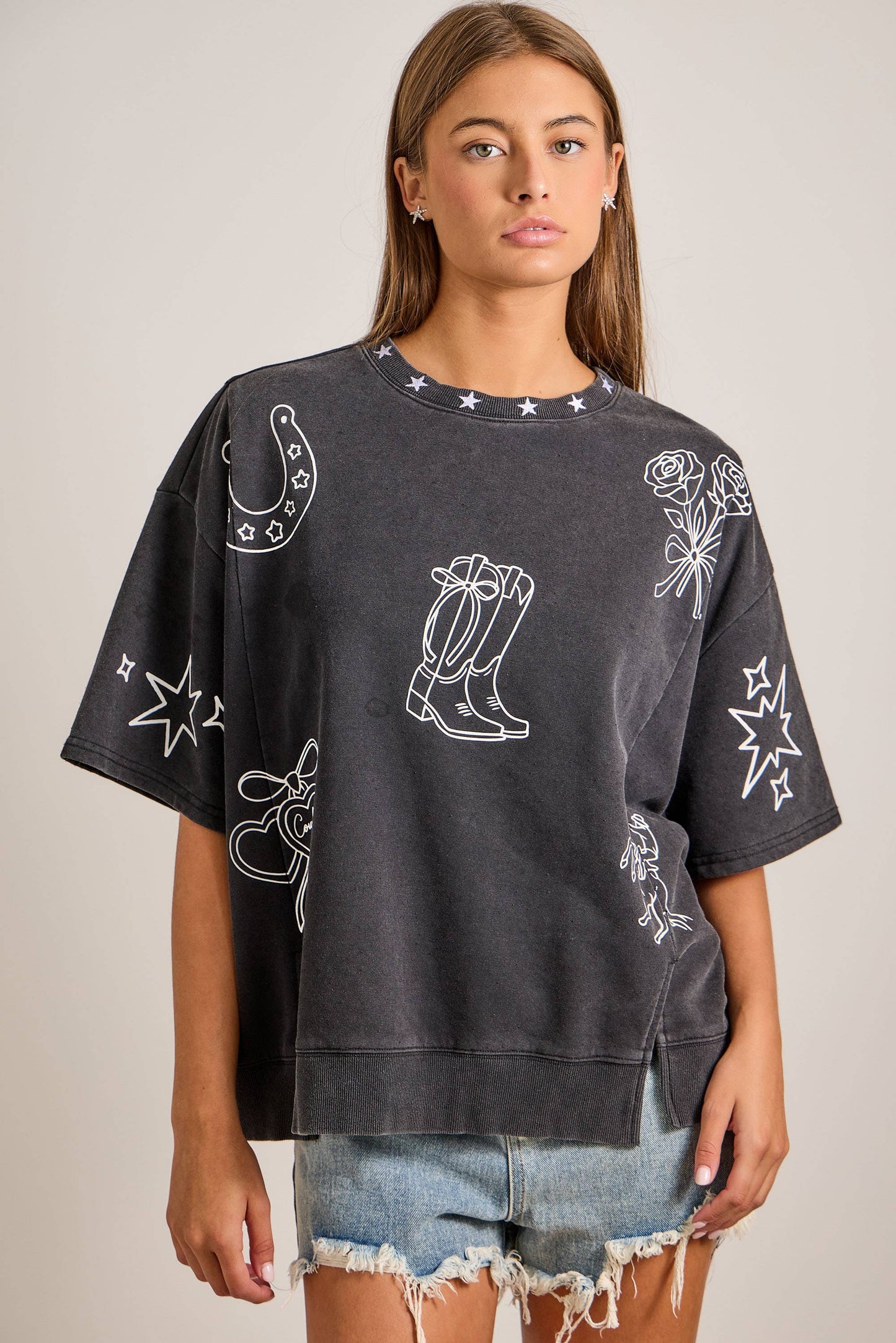 Western Edge Oversized Top