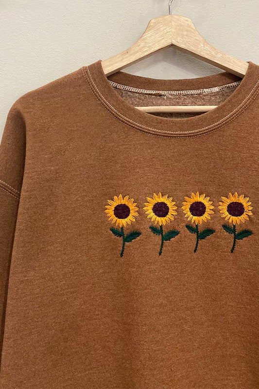 Sunflowers Embroidered Sweatshirt